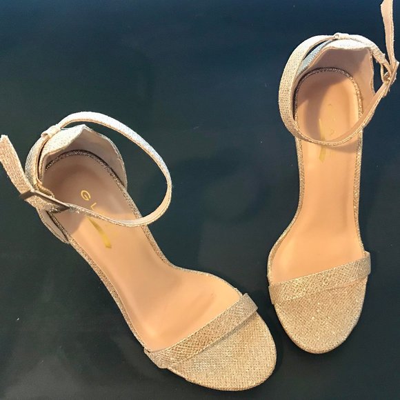 Rose Gold Metallic Two Strap Stiletto Heel - Picture 3 of 8